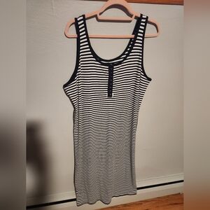 Torrid Black and White Striped Tank Top